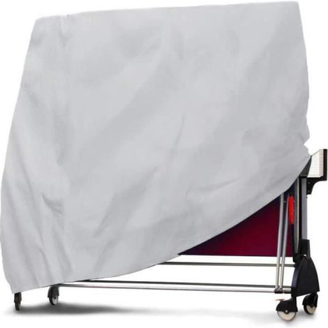 Housse de Table de Tennis - Couverture Pliee pour Table de Ping Pong - Extérieur Gris Clair Intérieur Argent - 165x70x185 cm - 1 Pièce (1/4)