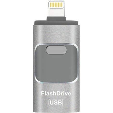 Clé USB - 3 En 1 USB 3.0 - Compatible iPhone iPad Android Ordinateur - Port USB-C Lightning USB-A - 64 Go