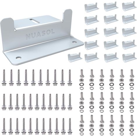 NuaSol NuaFix 16x équerres en Z pour le montage de panneaux solaires Aluminium (1/5)