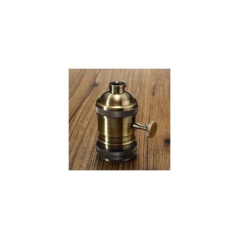 Douille E26 E27 Interrupteur Intégré Style Rétro Bronze Pour Suspension Luminaire Industriel 1 Pièce (1/3)