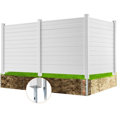 Panneau Brise Vue Extérieur 127x127 cm Clôture de Jardin Horizontale Kit 3 Panneaux de Confidentialité avec Piquets Métalliques, Accessoires pour Sols Souples, Cacher les Climatiseurs, Poubelles (1/5)