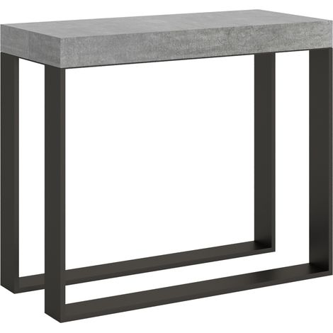 Consolle allungabile 90x40/300 cm Elettra Premium Cemento telaio Antracite (1/5)