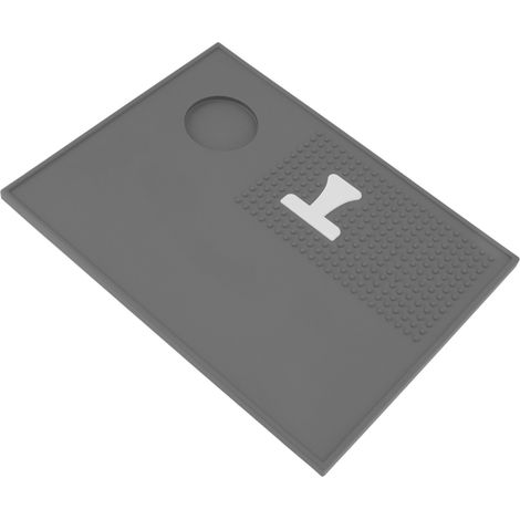 Tapis à café en silicone, très flexible et portable, avec dos poli, pour cafés et cuisines (gris). (1/5)