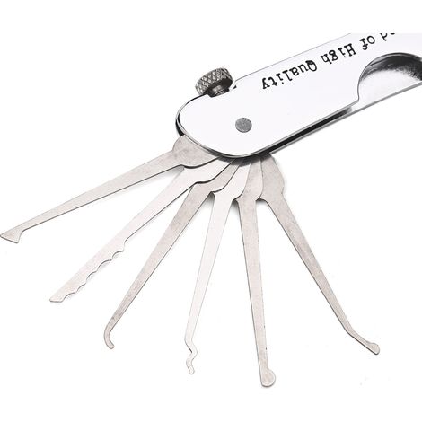 Kit di scasso pieghevole 7 in 1, in acciaio inossidabile con chiave, kit di allenamento compatto per principianti e professionisti. (1/5)