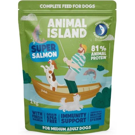 Cibo secco per cani ANIMAL ISLAND al salmone 1 kg