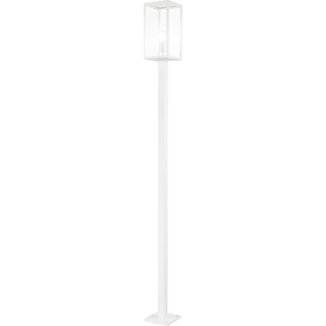 "Lampione MIRAGE in metallo bianco con diffusore in vetro 199.5 cm." (1/2)