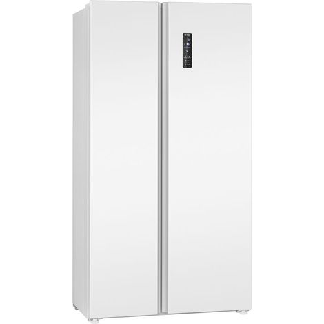 Réfrigérateur américain 442L – Congélateur 151L – Système MultiAirflow – Total no frost – Écran LED tactile – SBS7344BLANC – Bomann