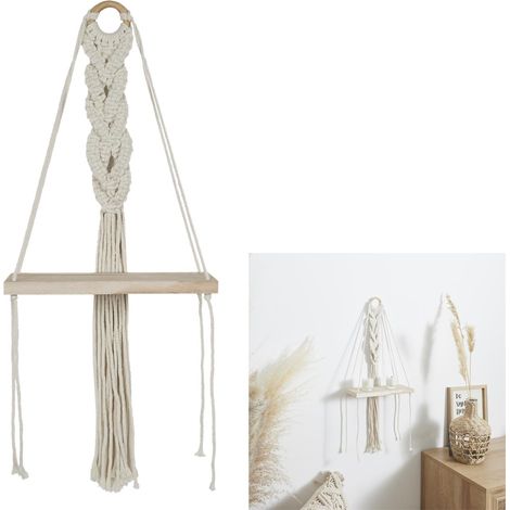 Étagère - HOME DECO FACTORY - Décoration Boho - Beige et Marron (1/5)
