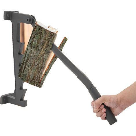 Rajadora de leña manual, material de acero fundido, 56,7 cm de largo, mango de 15,6 cm, hoja de 40,5 cm, peso neto de 4 kg.