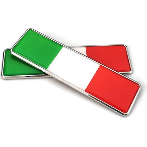 Lot de 2 autocollants avec logo drapeau italien pour pare-chocs avant, vitre latérale, coffre, hayon, 104,5 x 30 mm (1/4)