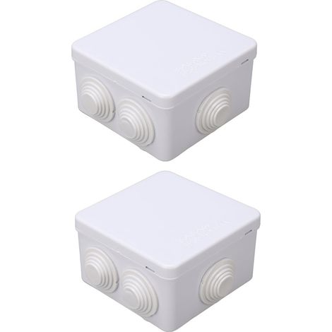 Boîte de jonction électrique (2 pièces) avec trou réservé, boîtier étanche IP55 en plastique ABS, 85 x 85 x 50 mm (1/5)