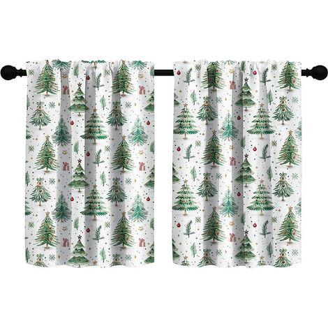 Rideau Courte - Rideau Occultant - Pour Décoration De Noël - Cuisine Salle De Bain Studio - 40 X 60 Cm - 1 Pièce (1/5)