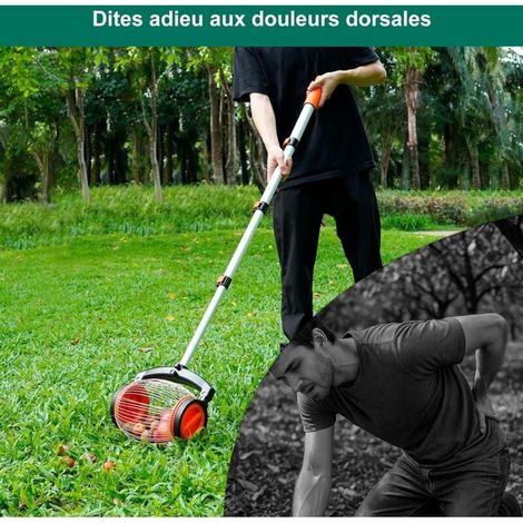 Ramasse-noix télescopique - Ouvre latérale pour noix/châtaignes (2-4cm) - Collecte rapide extérieur - Léger et pratique - Jardinniers et propriétaires de terrains (1/4)