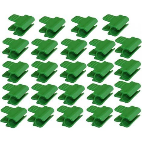 Pack of 24 plastic clips for greenhouse, net, stake, outer diameter of 11 mm (1/5)