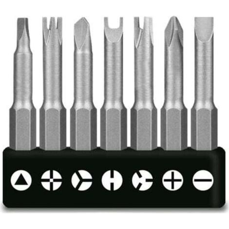 Set mit 7 speziellen U-förmigen Schraubendrehern, 50 mm – Typ Y – Kreuzschlitz – Dreikantschraubendreher – Schraubendreherbits