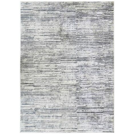 Tapis salon extra-doux motif lignes gris crème 120x170 (1/4)