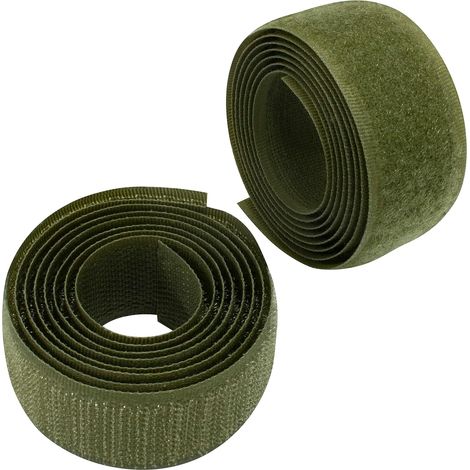 Attache-câbles auto-agrippante de 2,5 cm et 1 m - ruban pour sac ou vêtement - couleur : vert cèdre - polyamide et polyester (1/5)
