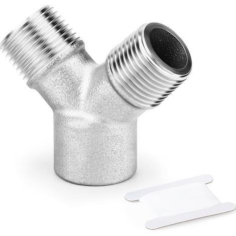 1 pièce de raccord en Y 3/8" BSP, répartiteur fileté 3 voies en acier inoxydable 304, raccord mâle-femelle pour compresseur d'air, eau, carburant et gaz (1/5)