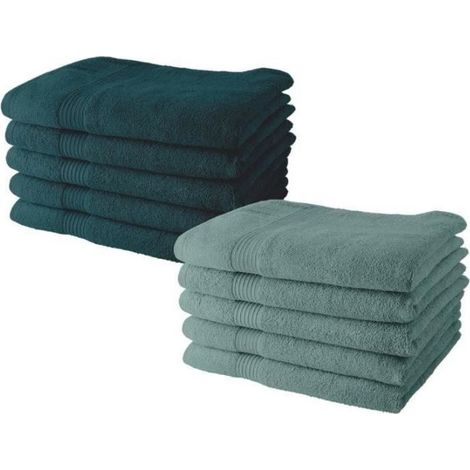 Set de Toallas TODAY 5 peacock + 5 cecidon 50 x 90 cm (10 Unidades) (1/2)