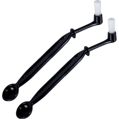 Cepillo para máquina de espresso - Kit de limpieza para cafetera - Con cuchara - Cepillo y cuchara 3 en 1 - 21,8 cm - Negro (1/5)