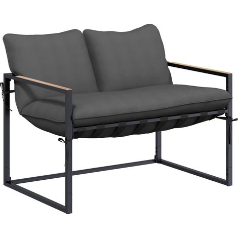 Maison Exclusive - Gartensofa-set Schwarz und Anthrazit Stahl
