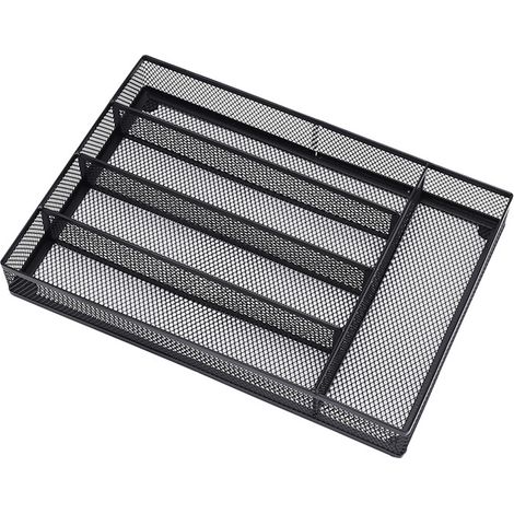 Range-Couverts - Acier - 5,3 x 24 x 32,5 cm - Noir - Pour Tiroir Cuisine et Lave-Vaisselle - 1 Pièce (1/5)