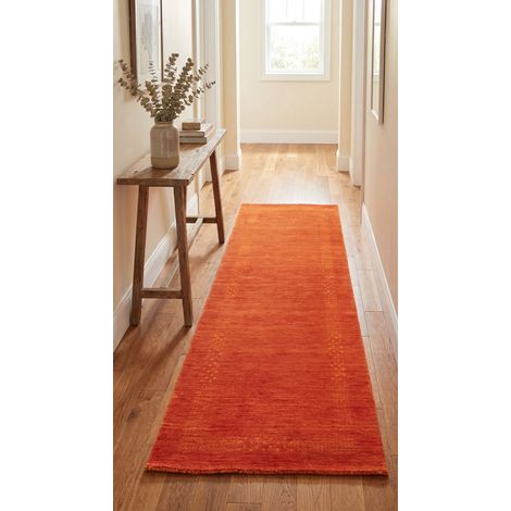 Tapis Loribaft Tapis Nova - Tapis en laine  - 300x80cm, Rectangular - 100% Laine vierge - Tissé main - Rouge (1/5)