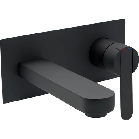Francis Pegler Strata Wall Mounted Bath Filler Tap Black Modern Style Lever
