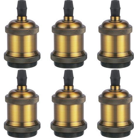 6 Stück Vintage E27 Lampenfassungen, massive Keramikadapter, Glühbirnenfassungen, Keramik-Lampenhalteradapter, Aluminium-Glühbirnenfassungen für Decken- und Wandleuchten (1/5)