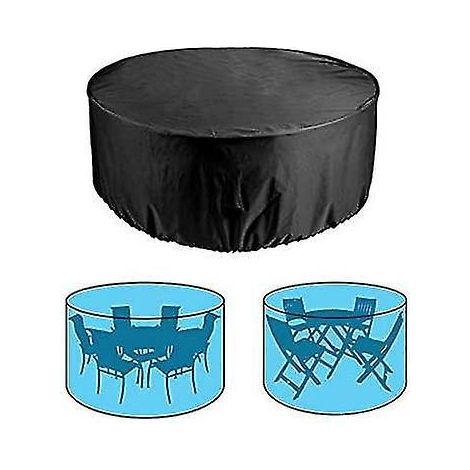 Housse de protection ronde pour mobilier de jardin - Imperméable - Pour table ronde et tablette de balcon (1/5)