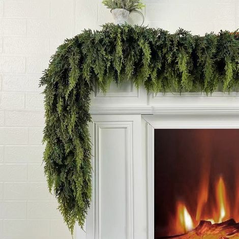 Guirlande De Noël - 180 Cm - Branches De Cèdre Artificielles - Pour Intérieur Et Extérieur - 1 Pièce