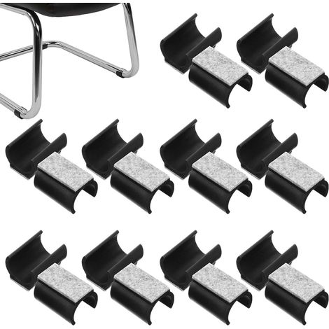 20 Stück Stuhlgleiter Freischwinger 25MM Filzgleiter für Schwingstühle Schwarz Filz Möbelgleiter Lärmreduzierung Klemmschalengleiter Bodenschutz für Wohnzimmer Balkone Arbeitszimmer Büros (1/5)