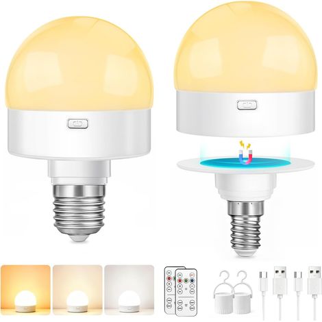 Ampoule Rechargeable LED E14/E27 pour l'urgence et le Camping (1/5)