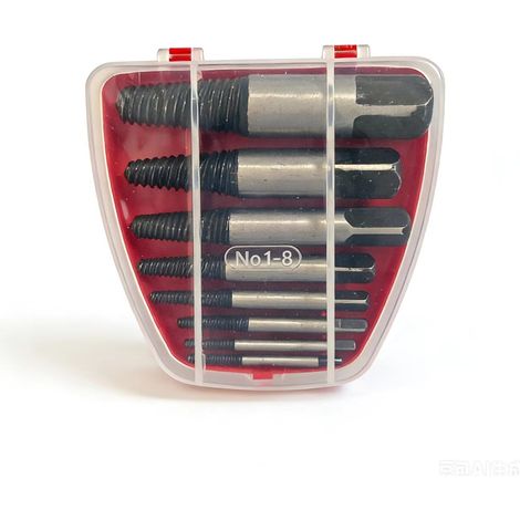 Lot de 8 extracteurs de boulons - Extracteurs de vis endommagés - Extracteur de tuyaux d'eau pour vis