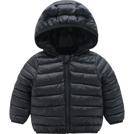 Manteaux d'hiver pour enfants avec capuche (rembourrés), doudoune légère pour bébés garçons et filles, nourrissons et tout-petits (1/5)