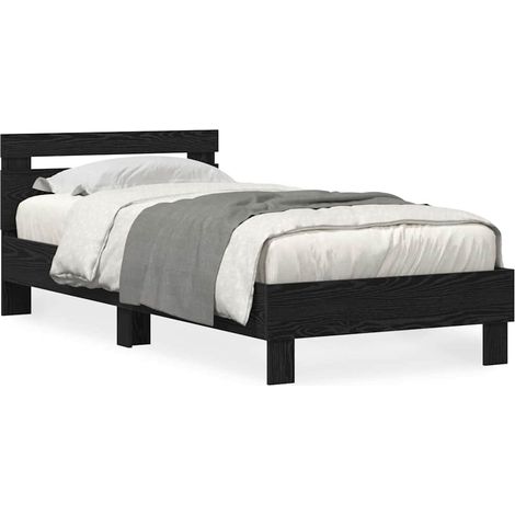 Cadre de lit Chêne noir 90 x 190 cm Bois d'ingénierie vidaXL (1/5)