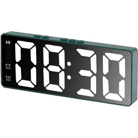 LED-Digitalwecker mit Spiegeloberfläche, digitaler HD-Schreibtischwecker, Sprachsteuerung und Temperatur (1/5)