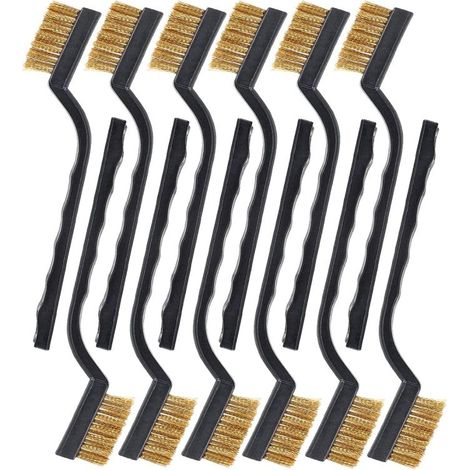 Brosse métallique en laiton SUJAYU antirouille, petite brosse métallique pour le nettoyage, décapant pour peinture sur métal, bois, peinture textile en aérosol Rustoleum (Laiton, 12,00)