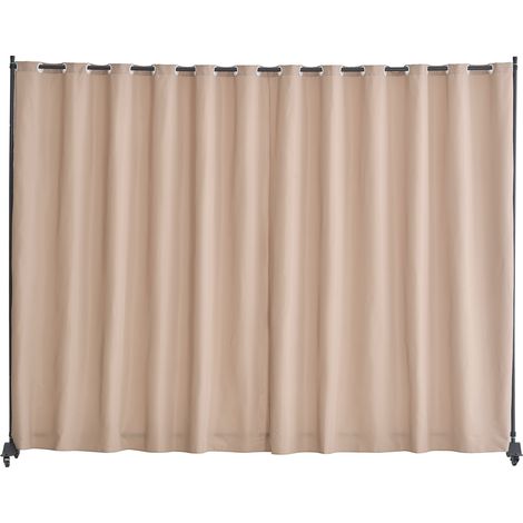 VEVOR Divisorio per Ambienti, Pannello Divisorio Portatile con Ruote, Supporto Divisorio per Tende, Divisorio Indipendente, Schermo per Privacy per Ufficio, Camera da Letto, Sala da Pranzo, Marrone