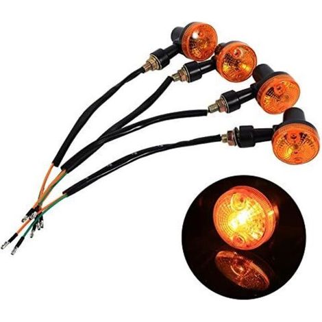 4 pezzi Indicatori di direzione universali per moto 12V, colore arancione (1/4)