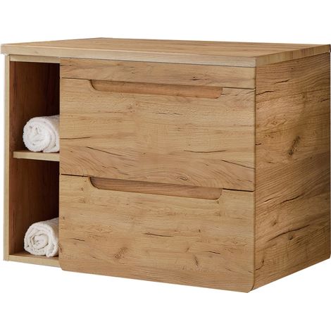 Waschtischunterschrank 81 cm mit Regal LUTON-56-CRAFT Wotan Eiche Nb. B/H/T ca. 81/61,5/46 cm