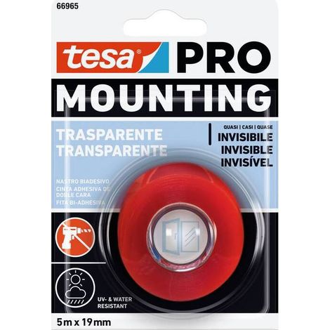 12 x NASTRO BIADESIVO TESA MOUNTING PRO TRASP 19MMX5M