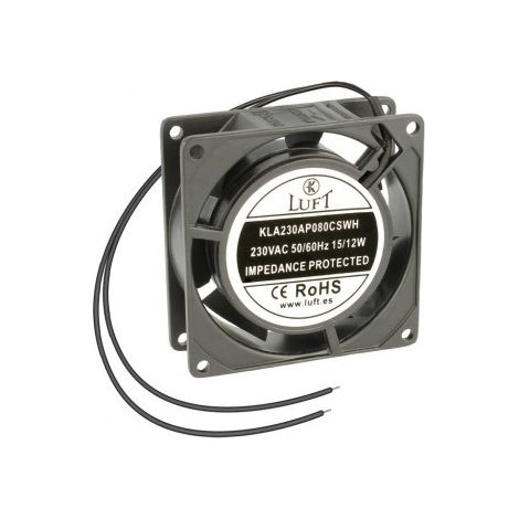 Ventilatore 230vac 80x80x38mm 14w 2 fili attrito Kla230ap080aswh
