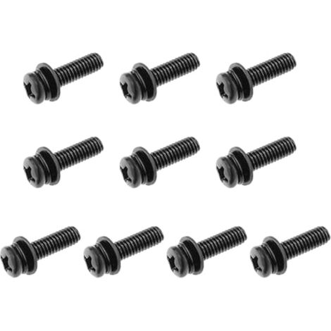 10 jeux de vis de montage croisées M4 14mm et rondelles pour support mural TV, moniteurs LCD/LED