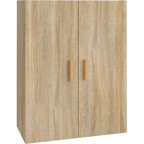 Armadio a parete sospeso rovere sonoma 69,5 x 34 x 90 cm grande spazio di archiviazione design moderno in legno sonoma 020048015