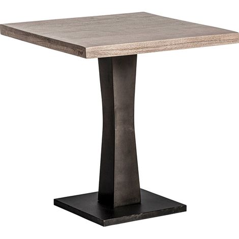Table de bar industrielle en bois de manguier noir vieilli - Noir vieilli bois foncé (1/5)