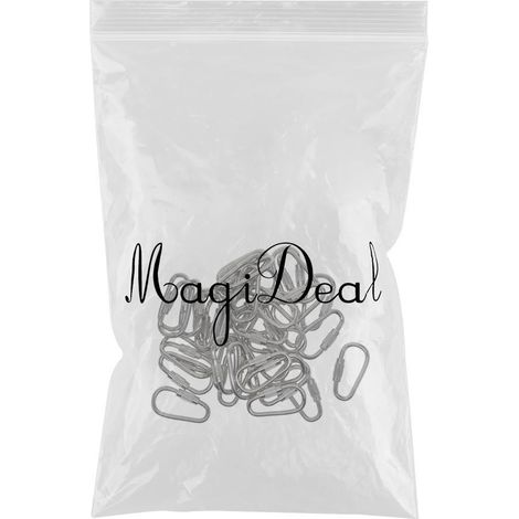 50X Petit Acier Rapide Ouverture Vis Serrure Clé Chaîne Crochet Mousqueton Fermoir De Sécurité