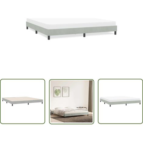 vidaXL Cadre de lit sans matelas gris clair 180x220 cm velours (1/5)