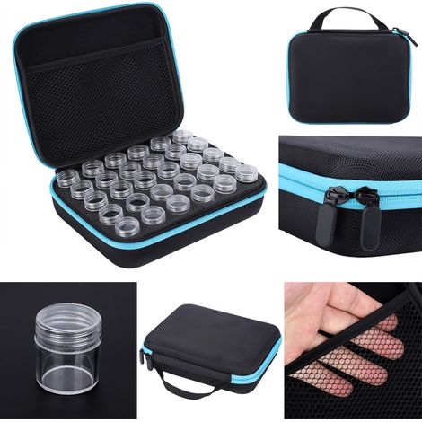Aufbewahrungsbox für Diamantmalerei mit 30 Fächern, Zubehör für Diamantstickerei, blauer Aufbewahrungskoffer für Diamantmalerei (1/5)