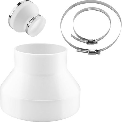 Réducteur de tuyau pour climatiseur mobile, adaptateur 150-100 mm avec 2 colliers de serrage en acier inoxydable, réducteur en ABS, pour extracteurs, climatiseurs, sèche-linge, hottes aspirantes (1/5)